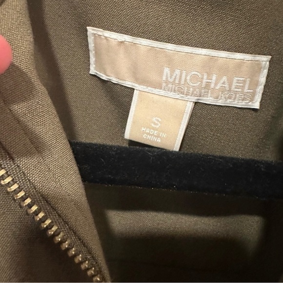 NWOT Michael Kors Olive Green Zip Up Shirt Dress, Size Small - Picture 2 of 6